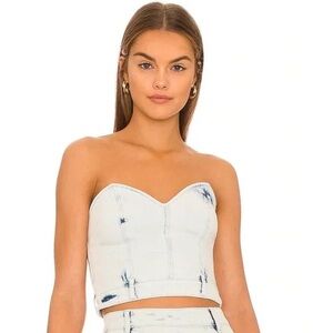 retrofete retrofête maraya denim strapless corset top xs cloud